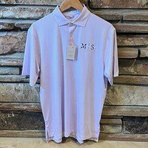 Peter Millar Summer Comfort Lavender and Pink Print Golf Polo Shirt